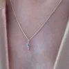 BOAKO 925 STREBL SREBRY Naszyjnik wisiorek dla kobiet biżuteria kryształowy łańcuch Choker Clavicle mejr filares bijoux l230704