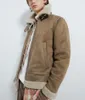 Men's Jackets Lapel Suede Jacket With Fashionable Slim Fitting Piping Double-sided 2023 For Clothing