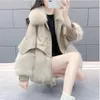 Manteau de fourrure pour femmes 2023 hiver coréen PU cuir imitation Vintage mode épaissi chaud