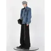 Nieregularny design vintage męskie kurtki dżinsowe High Street na ramię płaszcze niszowe niszowe jesienne odzież wierzchniej