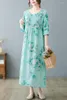 Plus Size Dresses Cotton Linen Summer Dress Woman Beach Holiday Travel Bohemian Maternity Fashion Floral Long Seaside 2023