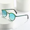 Lunettes de soleil rétro rondes femmes contraste couleur nuances UV400 mode clair océan dégradé lentille hommes tendance lunettes de soleil