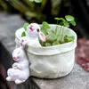 Jardinières Pots Pot Bunga résine Kelinci Penanam Pot Bunga Hidroponik Pot Sukulen Persediaan Berkebun Tanaman Pot Taman Pot Tanaman