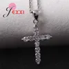 Glanzend Zilveren Kruis Strass Hanger Ketting Voor Vrouw Zoete Eenvoudige Kraag Meisjes Choker Femme Ketting Sieraden Dropshipping L230704