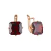 Dangle Earrings 2023 Luxury Korean Big Stone Women Red Cubic Zircon Rose 585 Gold Color Jewelry Fashion Drop