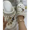 Sandals Fashion High-heeled Bright Drilling Slippers Women Toe-covered Sandals Summer Hot Thick-soled Beach Shoes Ladies Clogs Slides 230417