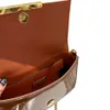 borsa a tracolla firmata borsa a catena borsa a tracolla con patta in pelle oro e argento catena in pelle doppia lettera F fibbia solida mini borsa a tracolla da donna a righe quadrate