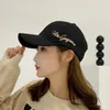 Ball Caps Spring And Summer Female Baseball Cap Cotton Side Gold Embroidery Curved Brim 56-60cm Solid Color Women Sports Hat BQ0533