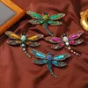 Pins Broches Morkopela Vintage Dragonfly Broche Luxe Crystal Insect Pin Broches Voor Vrouwen Party Banket Pins Clothese Accessoires HKD230807