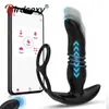 Telescopic Anal Vibrator for Men App Remote Prostate Bluetooth Dildo Butt Plug Delay Ejaculation Ring