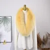 Foulards 2023 col de fourrure femmes manteau capot garnitures véritable écharpe pour vestes chaud luxe châle enveloppes dames grand décor
