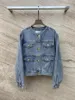 Chan New 2023 Kleding Vrouwen kledingontwerper Fashion Metal Buckle Denim Jacket CCCC Cowboy Coat Leisure Cardigan