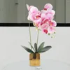 Fiori decorativi Orchidea Fiore artificiale Phalaenopsis Bonsai in vaso per la festa nuziale dell'home office