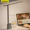 baseus led desk lamp Eye Protect Study dimmable officeライト折りたたみ式テーブルランプスマート適応輝度ベッドサイドランプ読み取りhkd230807