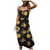 Casual Dresses Pockets Midi Bohemian Women Printing Swing Dress Down Button Women's With Buttons