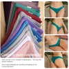 Sexiga bomullsbilder för kvinnor V-Waist G-String Thongs Solid Color Kvinnliga underkläder Lågökning Brasilianska trosor Underkläder 4st/Set L230626