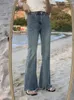 Frauen Jeans Casual Hohe Taille Flare Hosen Frau Quaste Design Vintage Elegante Koreanische Stil Denim Hosen Damen