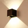 Lampa ścienna Dimmowalne wodoodporne wodoodporne lub nowoczesne światło aluminiowe regulabowane powierzchniowe sześcianie LED