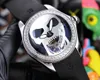 Bubble Luxus-Herrenuhr mit Diamant-Armbanduhr, Schweizer automatische mechanische Designer-Uhren, Totenkopf-Tourbillon-Zifferblatt, konvexes Saphirglas, wasserdicht