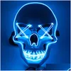 Led Gadget Halloween Mask Party Masque Masquerade Masks Dj Light Up Glow In Dark Neon Mask299Y Drop Delivery Electronics Gadgets Dhuxw