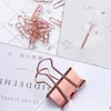 Fashion Binder Clips Papier Pins Zestawy z pudełkiem dla szkoły biurowej i materiałów domowych Zestaw narzędzi różowego złota