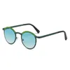 Lunettes de soleil rétro rondes femmes contraste couleur nuances UV400 mode clair océan dégradé lentille hommes tendance lunettes de soleil