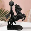 Decorative Figurines Headless Horseman Statue Resin Figurine Horror Halloween Decoration Pumpkin Head Black Home Desktop Decor Craft