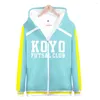 Sweats à capuche pour hommes 3D Anime Futsal Boys!!! Zipper hommes femmes sweats mode automne unisexe hauts garçons filles manteau décontracté Cosplay tenue