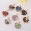 Pendant Necklaces Hearts Shape Crush Mineral Stone Wishing Bottle Crystal Jewellery Crafting Necklace Making Inlaid Charms