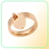 2017 Brand Titanium Steel bijoux entier Double Heart Love Rings For Woman Jewelry Goldsilverrose 3 Color9607838