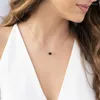 Pendant Necklaces 2023 Fashion Women Simple French Temperament Black Nature Stone Necklace Sexy Party Copper Jewerly