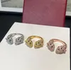 Liefhebbers Bandringen Heren Dames Ontwerper Paar Sieraden Accessoires Koper Materiaal Diamanten Casual Mode Straat Klassiek Goud Zilver Roos Driekleurige openingsring