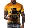 T-shirts pour hommes Impression 3D haute définition Mode d'été Classique Camion Tendance Harajuku T-shirt O-cou Surdimensionné Lâche Manches Courtes