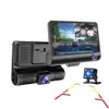 3CH CAR DVR Driving Video Recorder Dash Camera 4 Screen FHD 1080p Front 170 ° Bak 140 ° Interior 120 ° G-sensor Parkering Monito202D