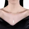 925 Sterling Silver 1630 Pouce Chaîne Plume Pendentif Collier Pour Les Femmes De Fiançailles De Mariage Cadeau De Mode Charme Bijoux L230704