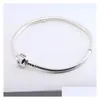 Braccialetti con ciondoli all'ingrosso 925 Sterling Sier M Catena a serpente Fit Pandora Bead Bangle Bracciale Gioielli fai da te Regalo per uomo Donna Drop Delive Dh7Ka