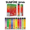 Original Sunfire 700 Puffs Disposable Vapes Pen E Cigarette 0% 2% 3% 5% Vaporizer 550mAh Battery Vape Pen Disposable E Cig 700 800 Puff Manufacturer Wholesale Price