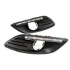 2PCS LED LED LED أثناء النهار لفورد Focus 2 Sedan MK2 2009 - 2014 Auto Dimpling Function Drl Fog Light Lamp Cover