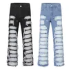 Men's Jeans Damaged Jeans Men Women Hip-hop Retro Holes Denim Pants Distressed Patchwork Design Cowboy Trousers Harajuku Casual Baggy Pants 230804