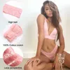 4PCS/SET SEXY G-String Lace Thongs Kobiety Metki Kwiatowy Transparent T-Back Biecids Kobiety Kobiety Linterie M-XL L230626