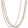 Original Rose Gold Anchor anslöt sig till hjärtat med pärlkedjelänk Curb Sliding Halsband för mode 925 Sterling Silver Charm Diy Jewelry L230704