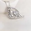 KOFSAC Trendy 925 Sterling Zilveren Kettingen Voor Vrouwen Glanzend Zirkoon Blauw Hart Dolfijn Hanger Sieraden Dame Valentijnsdag Geschenken L230704