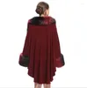 Scarves 1040 Fashion Shawl Coat Women's Faux Fur Autumn And Winter Clothes Imitation Collar Knitted Cardigan Cape