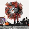 Flores decorativas guirlanda de halloween ornamento de boneca gnomo de pernas compridas para decoração de porta da frente adereços de festa interior