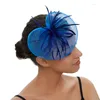 Pinces à cheveux 1PC femmes fleur Fascinator chapeau cerceau plume Cocktail thé fête filles accessoires pour 2023