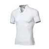 Herren T-Shirts Sommer Kurzarm V-Ausschnitt T-Shirt Polo Neck Slim Top Casual Sports Feste Farbe