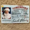 Plast Santa ID -kort Nyhet Lost Sleigh Flying License Christmas Eve Box Filler Gift Santa Claus Driver 'Licens AU07