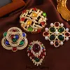 Broches HUANZHI 2023 Vintage géométrie irrégulière coloré cristal croix métal pour femmes bijoux à la mode accessoires conception broche