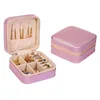 Jewelry Pouches Small Travel Leathers Box Single Layer Storage Zipper Holder For Rings Earrings Necklaces Display T8DE