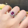 Cluster Rings Qinhuan Lab Ruby Gemstone Ring High Carbon Diamond S925 Sterling Silver PT950 Platinum Platerad för kvinnor Fin smycken Luxury